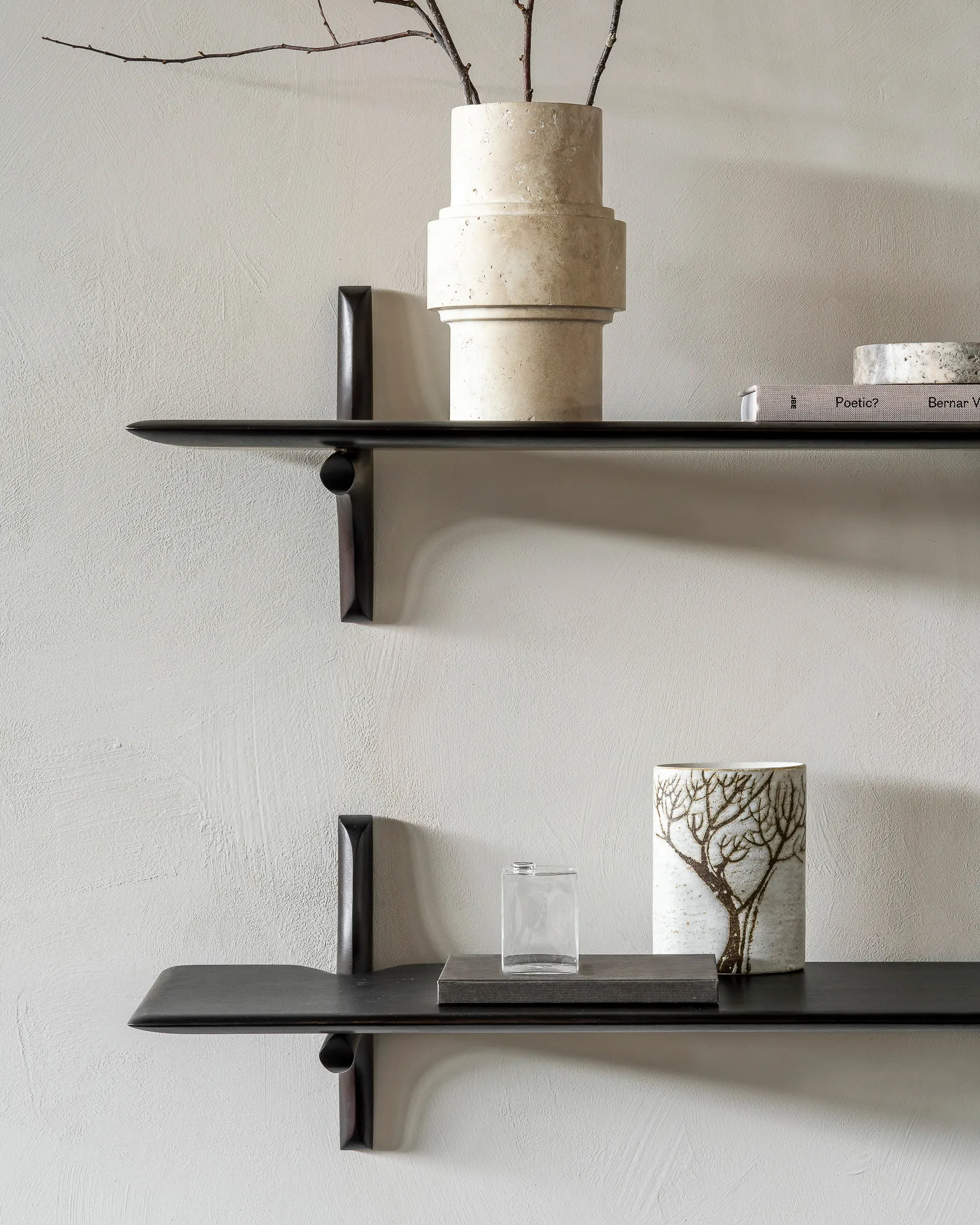 PI wall shelf, Mahogany dark brown 168 cm Ethnicraft
