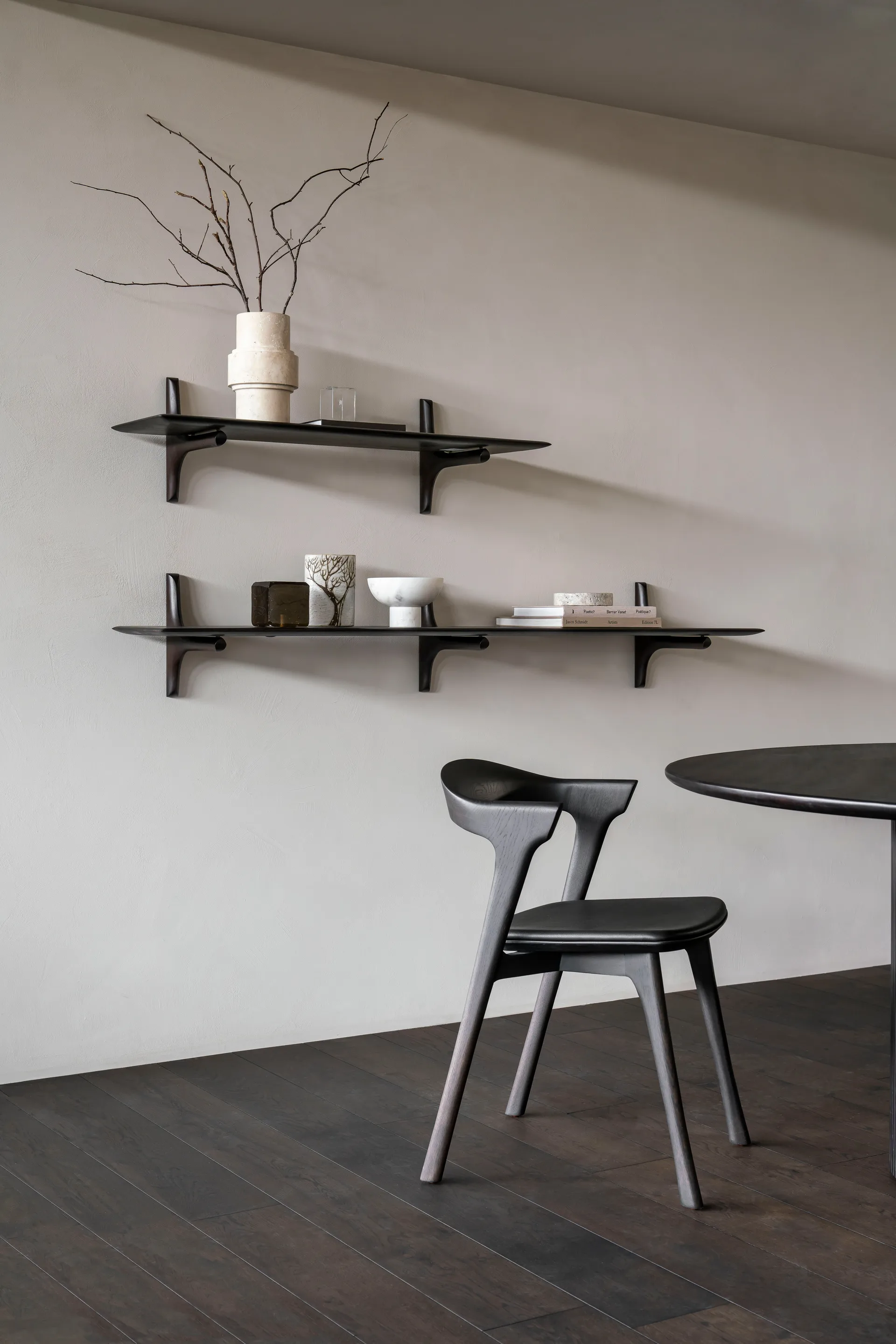 PI wall shelf, Mahogany dark brown 168 cm Ethnicraft