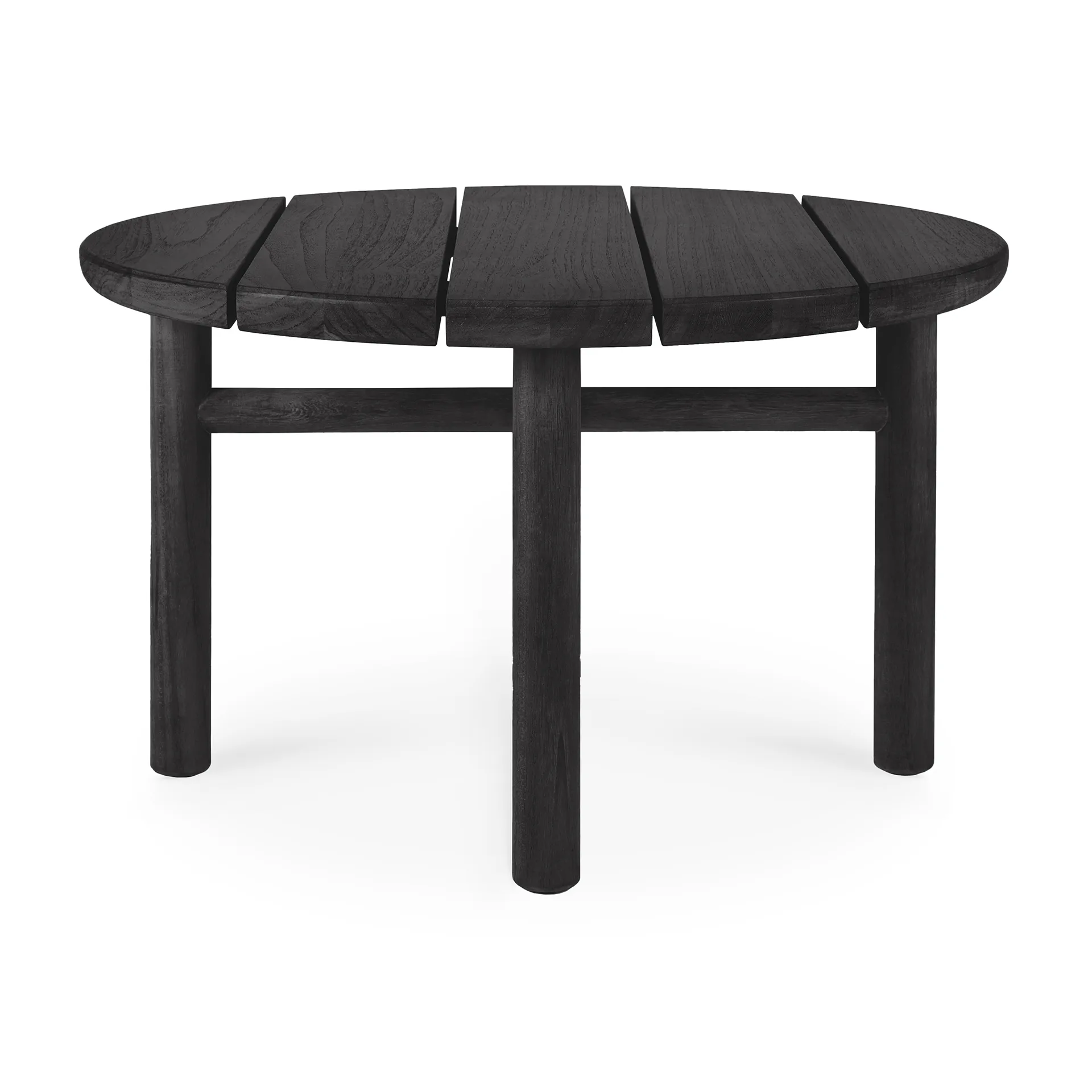Quatro outdoor coffee table black stained teak, Ø59 cm → Ø59 cm Ethnicraft
