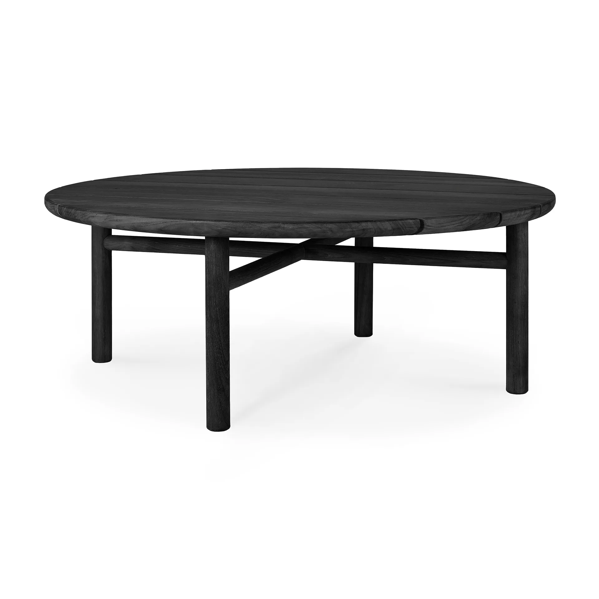Quatro outdoor coffee table black stained teak, Ø95 cm Ethnicraft