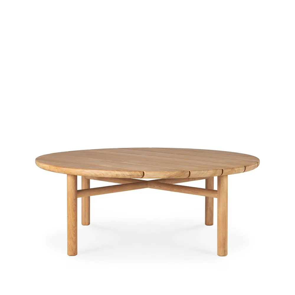 Ethnicraft Quatro outdoor coffee table teak o95 cm | Scandinavian Design | Garden tables | Brown