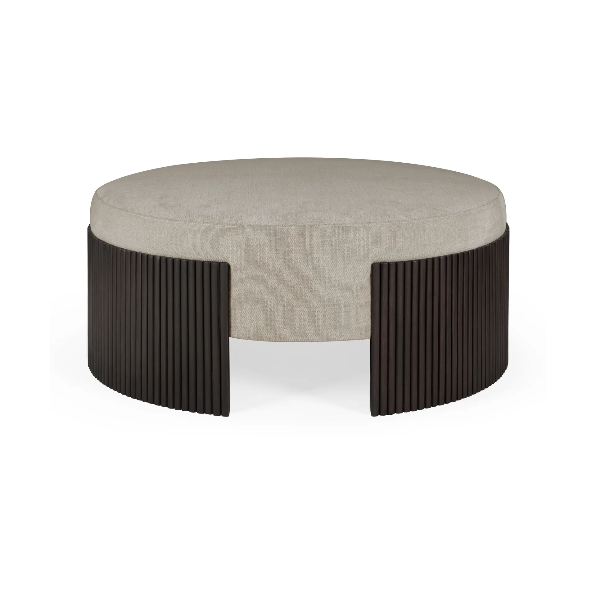 Roller Max pouf, Dark brown mahogany, Ø85×35 cm Ethnicraft