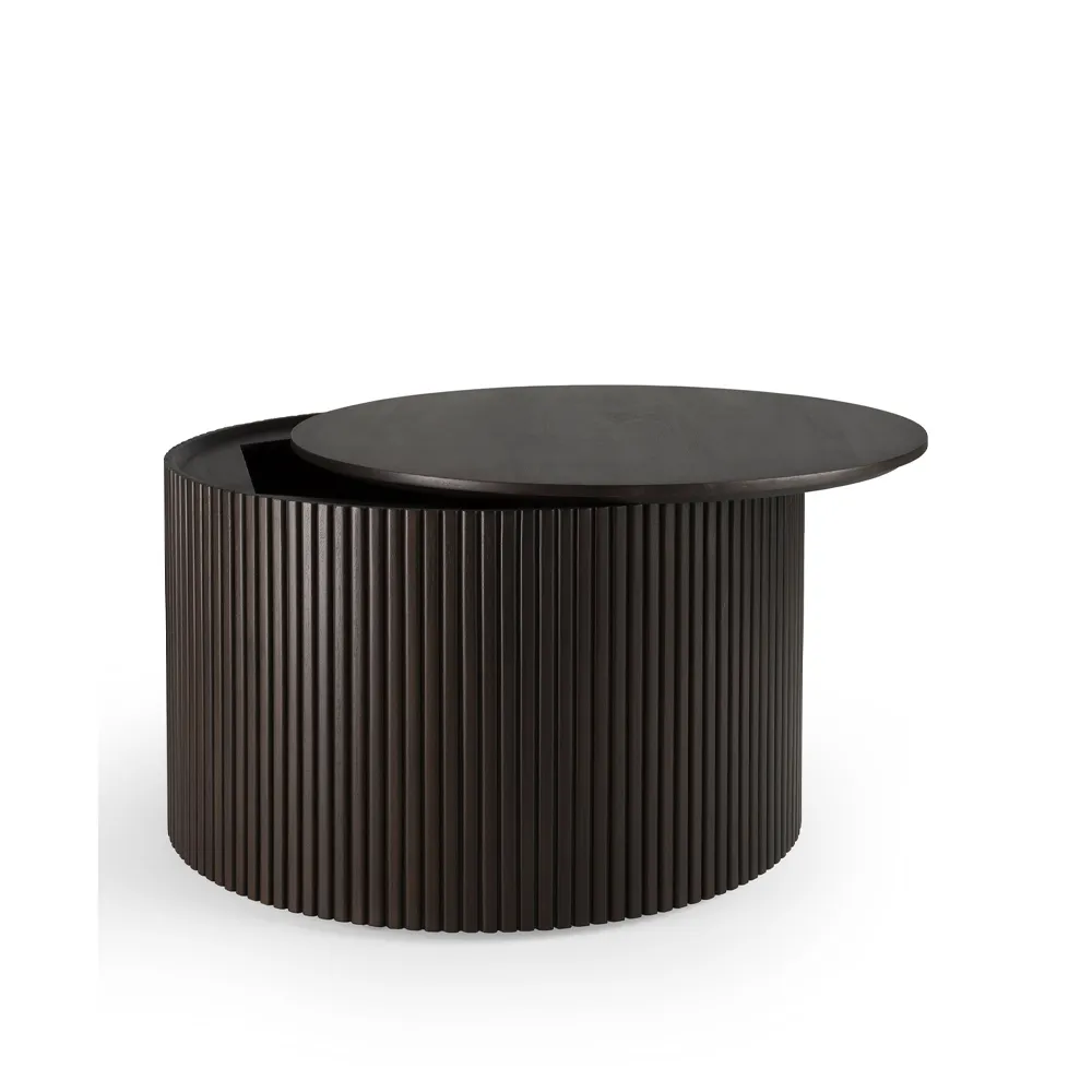 Roller Max round coffee table, Mahogany dark brown 60 cm Ethnicraft