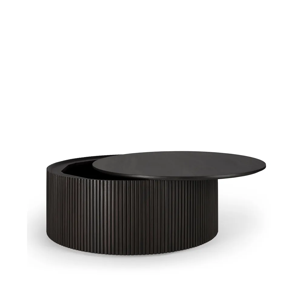 Roller Max round coffee table, Mahogany dark brown 80 cm Ethnicraft