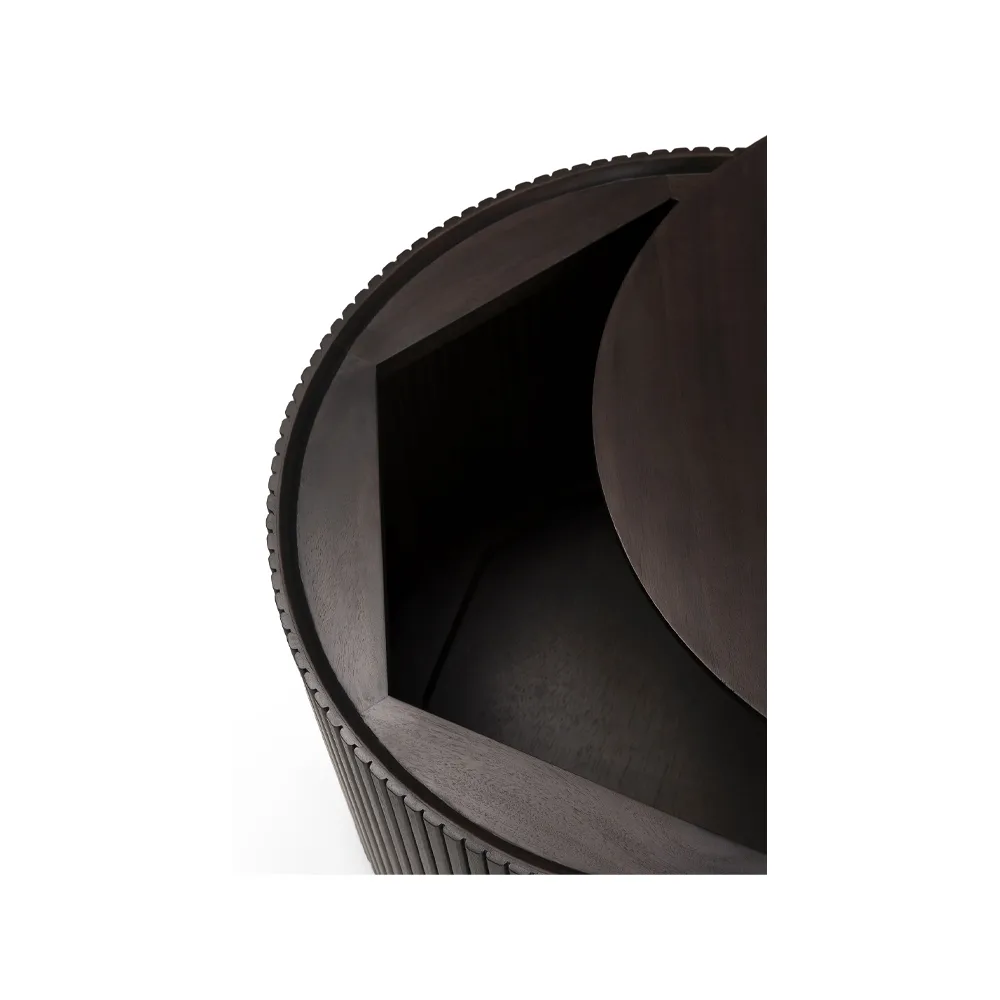 Roller Max side table, Mahogany dark brown round Ethnicraft