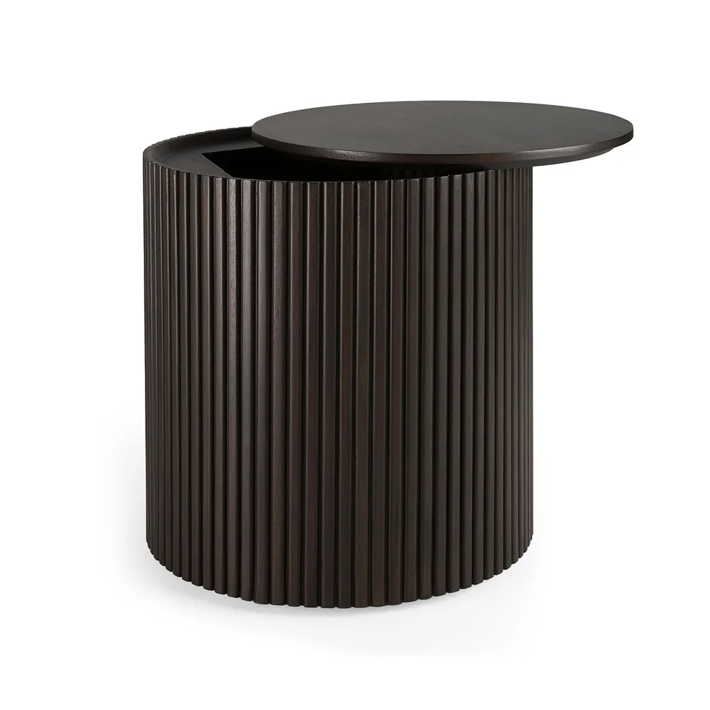 Roller Max side table, Mahogany dark brown round Ethnicraft