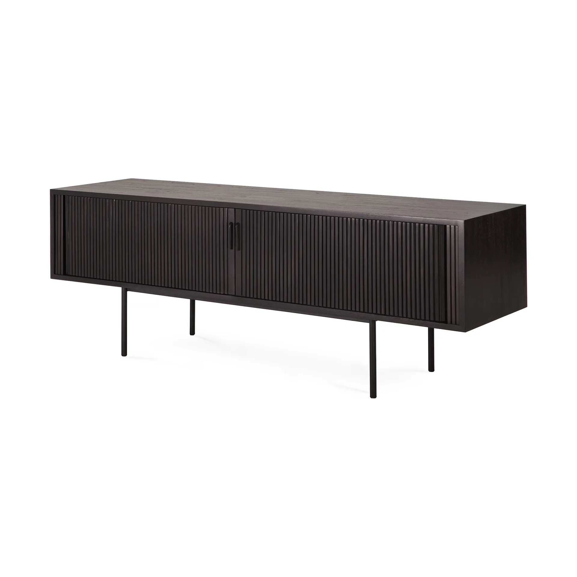 Roller Max TV unit, Lacquered teak-black-2 doors Ethnicraft