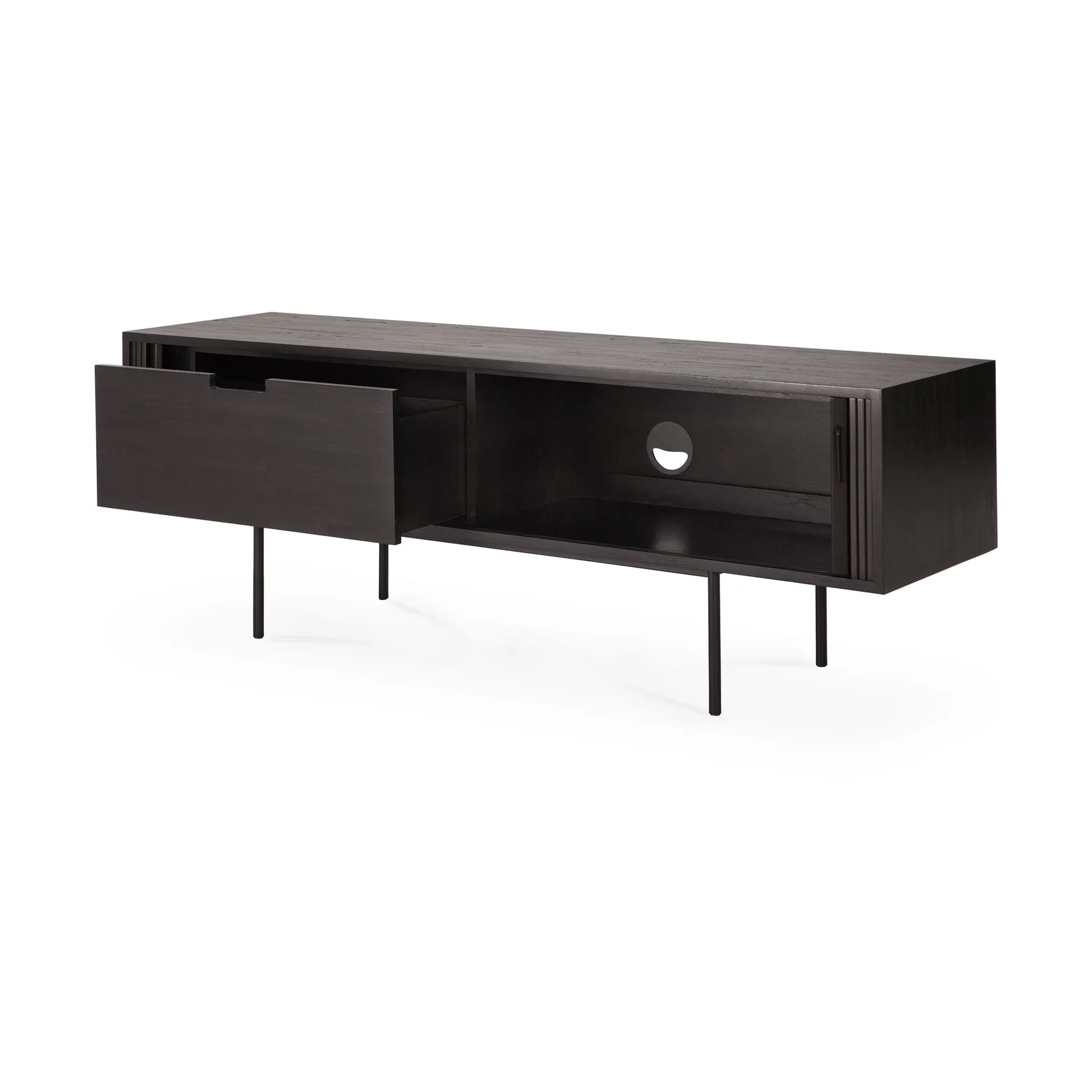 Roller Max TV unit, Lacquered teak-black-2 doors Ethnicraft