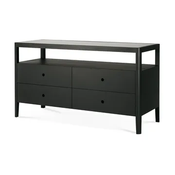 Spindle dresser - Black lacquered oak, 4 drawers - Ethnicraft