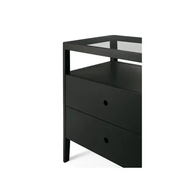 Spindle dresser - Black lacquered oak, 4 drawers - Ethnicraft
