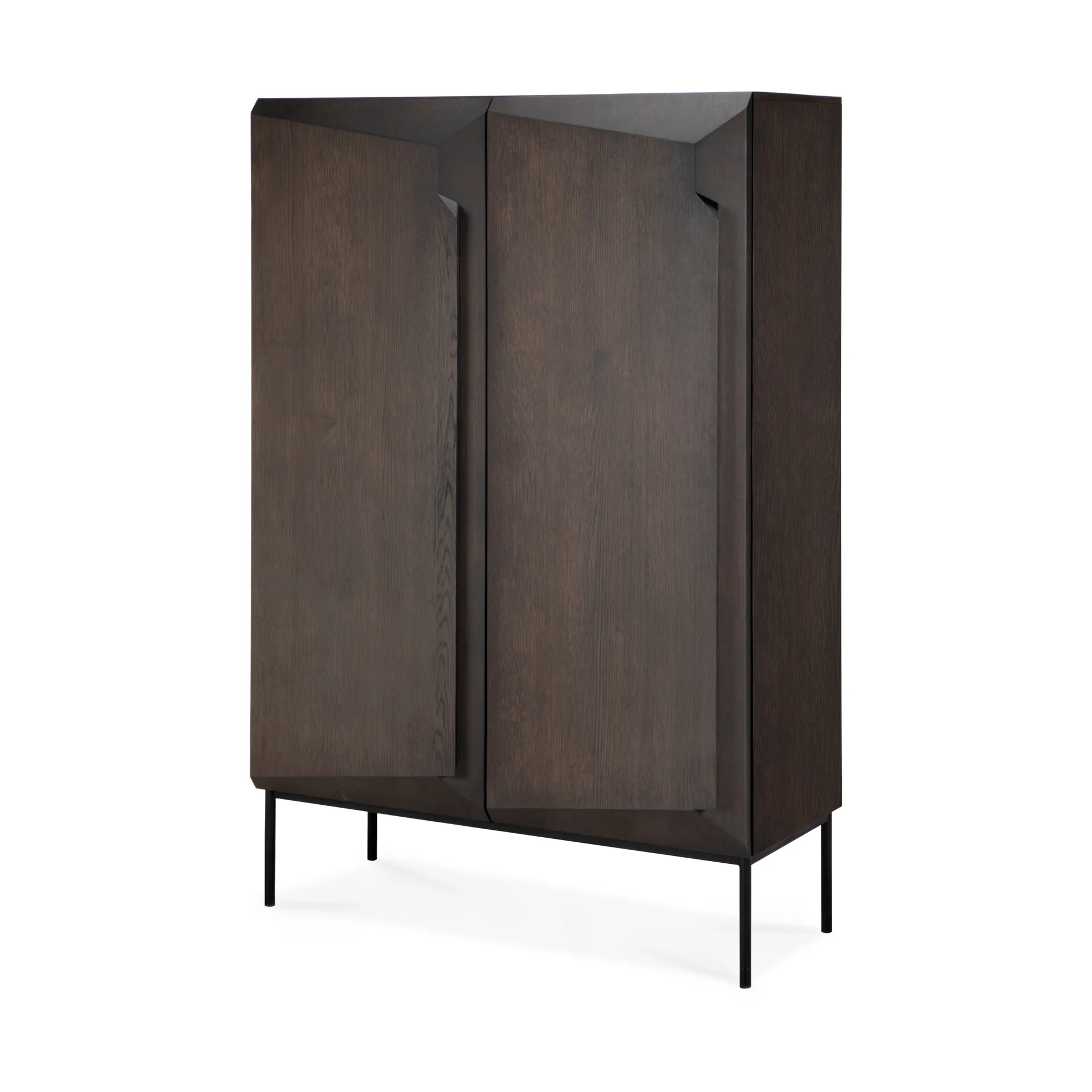 Stairs cabinet, Brown lacquered oak-2 doors, 100x150 cm Ethnicraft