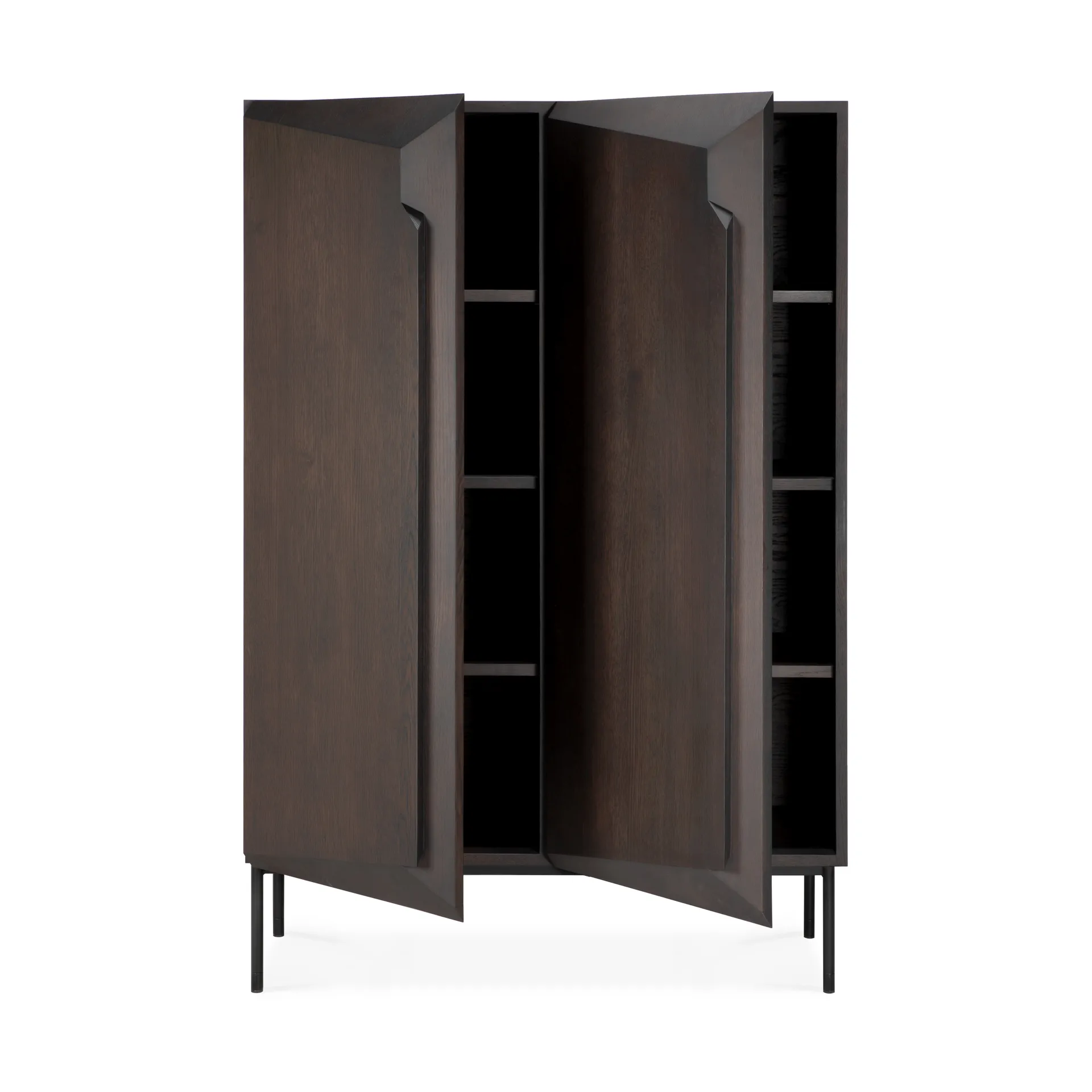 Stairs cabinet, Brown lacquered oak-2 doors, 100x150 cm Ethnicraft