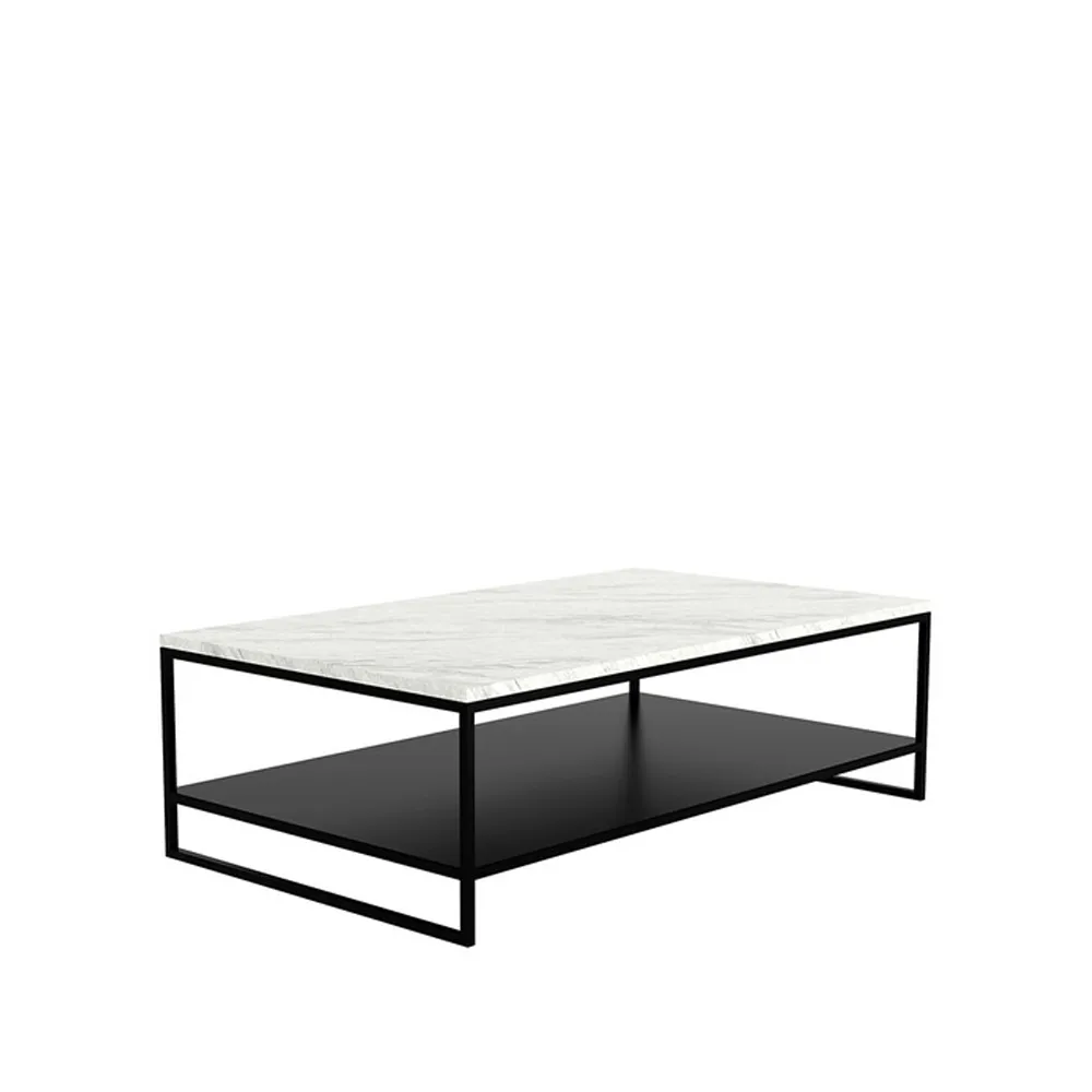 Stone coffee table, Marble white Carrara 120 cm Ethnicraft