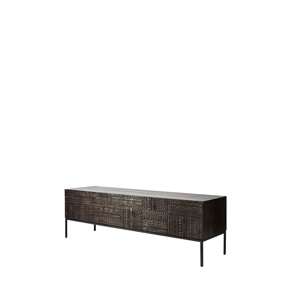 Tabwa media cabinet, Black teak 51x160 cm Ethnicraft