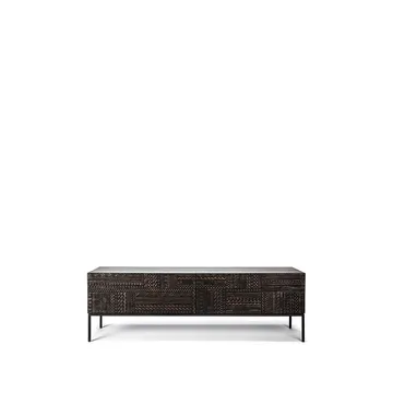 Tabwa media cabinet - Black teak 51x160 cm - Ethnicraft