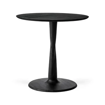 Torsion dining table - Black-lacquered oak, Ø70x69 cm - Ethnicraft