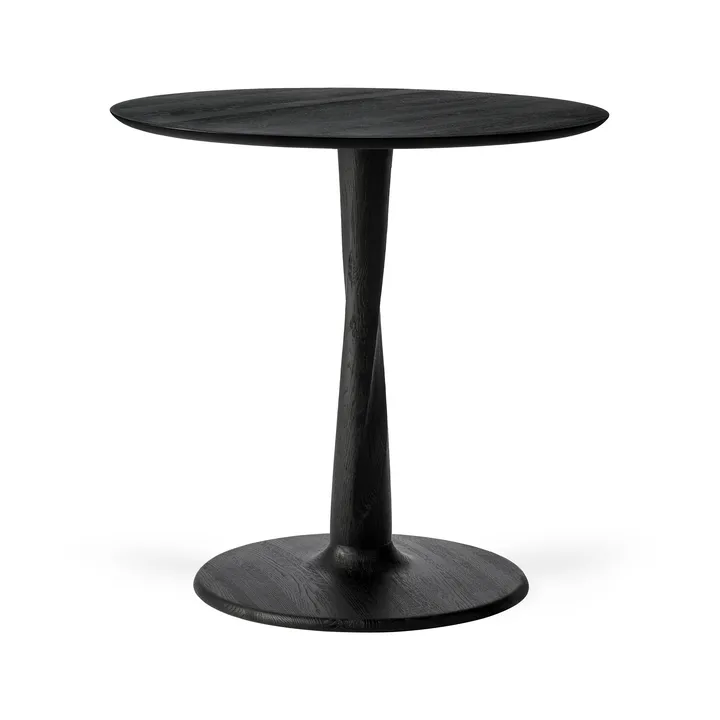 Torsion dining table - Black-lacquered oak, Ø70x69 cm - Ethnicraft