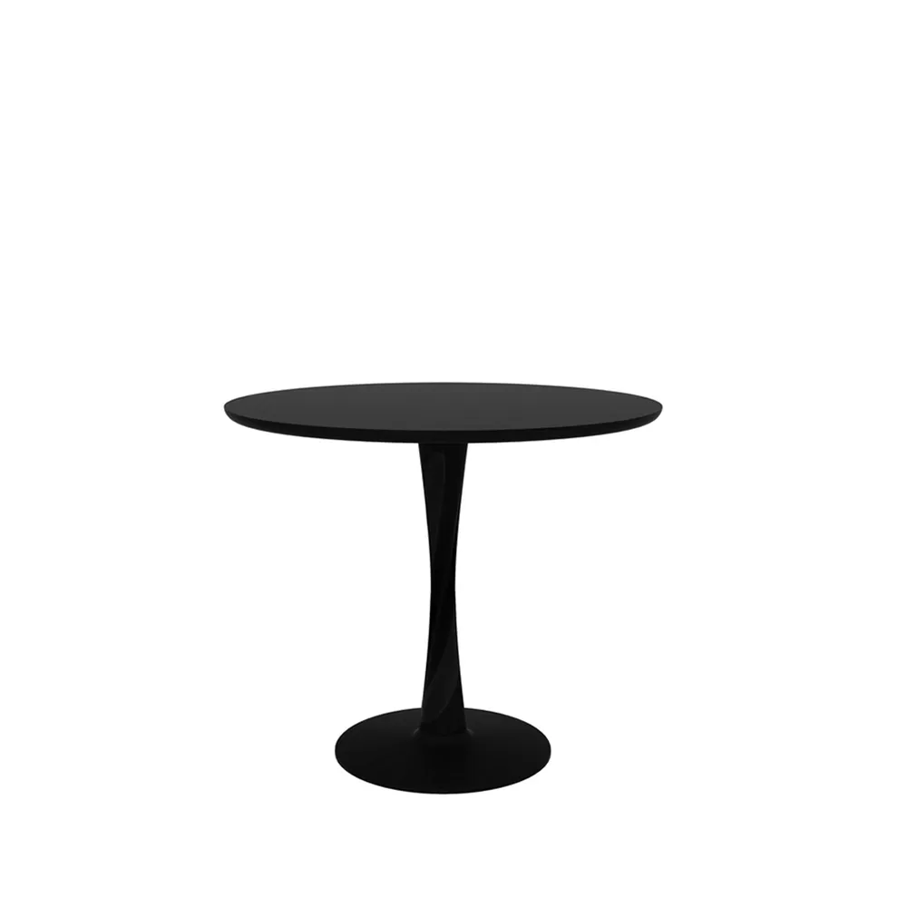 Torsion dining table, Black-stained oak, Ø90 cm Ethnicraft
