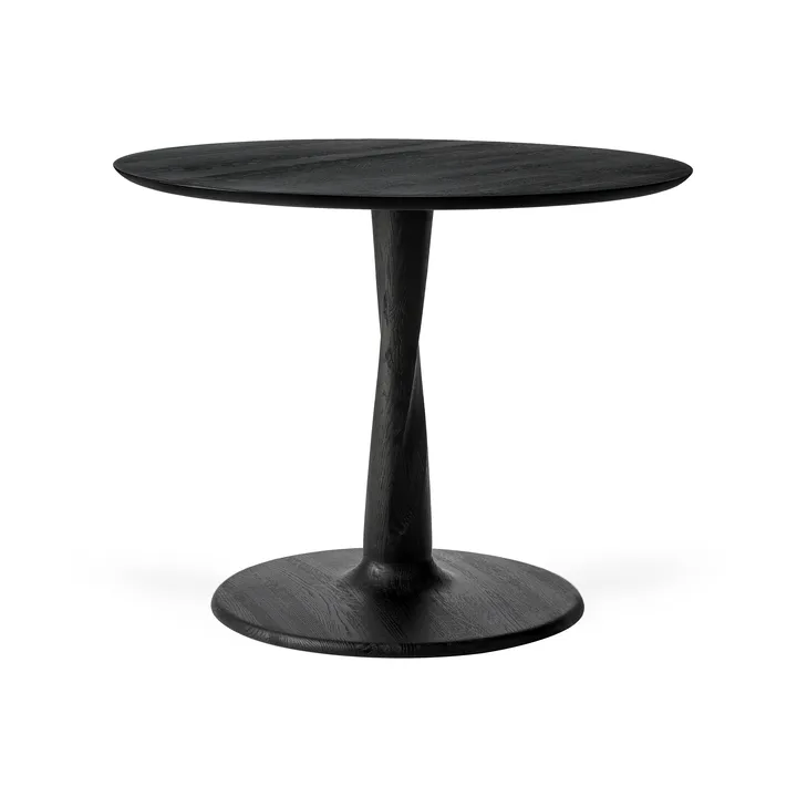Torsion dining table - Black-stained oak, Ø90x69 cm - Ethnicraft
