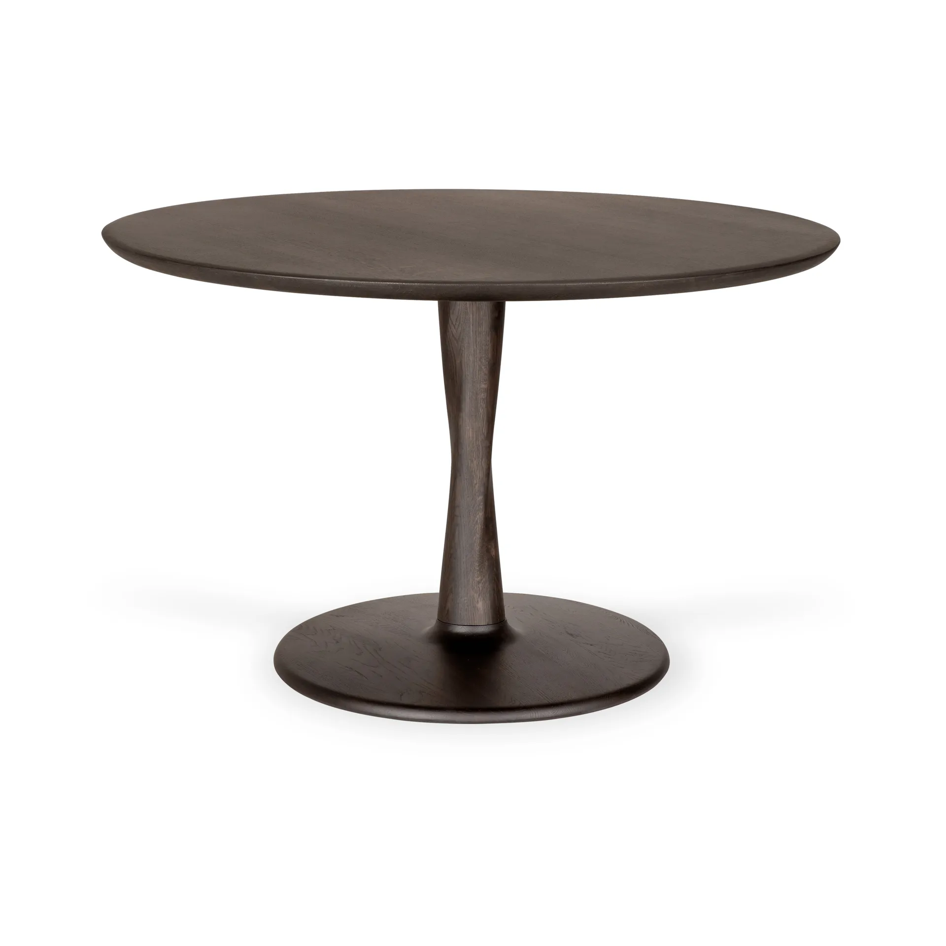 Torsion dining table, Brown lacquered oak, Ø127 cm Ethnicraft