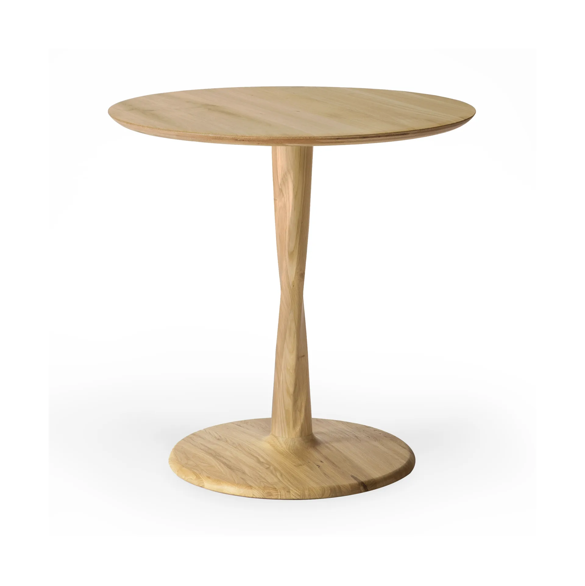 Torsion dining table, Lacquered oak, Ø70x69 cm Ethnicraft