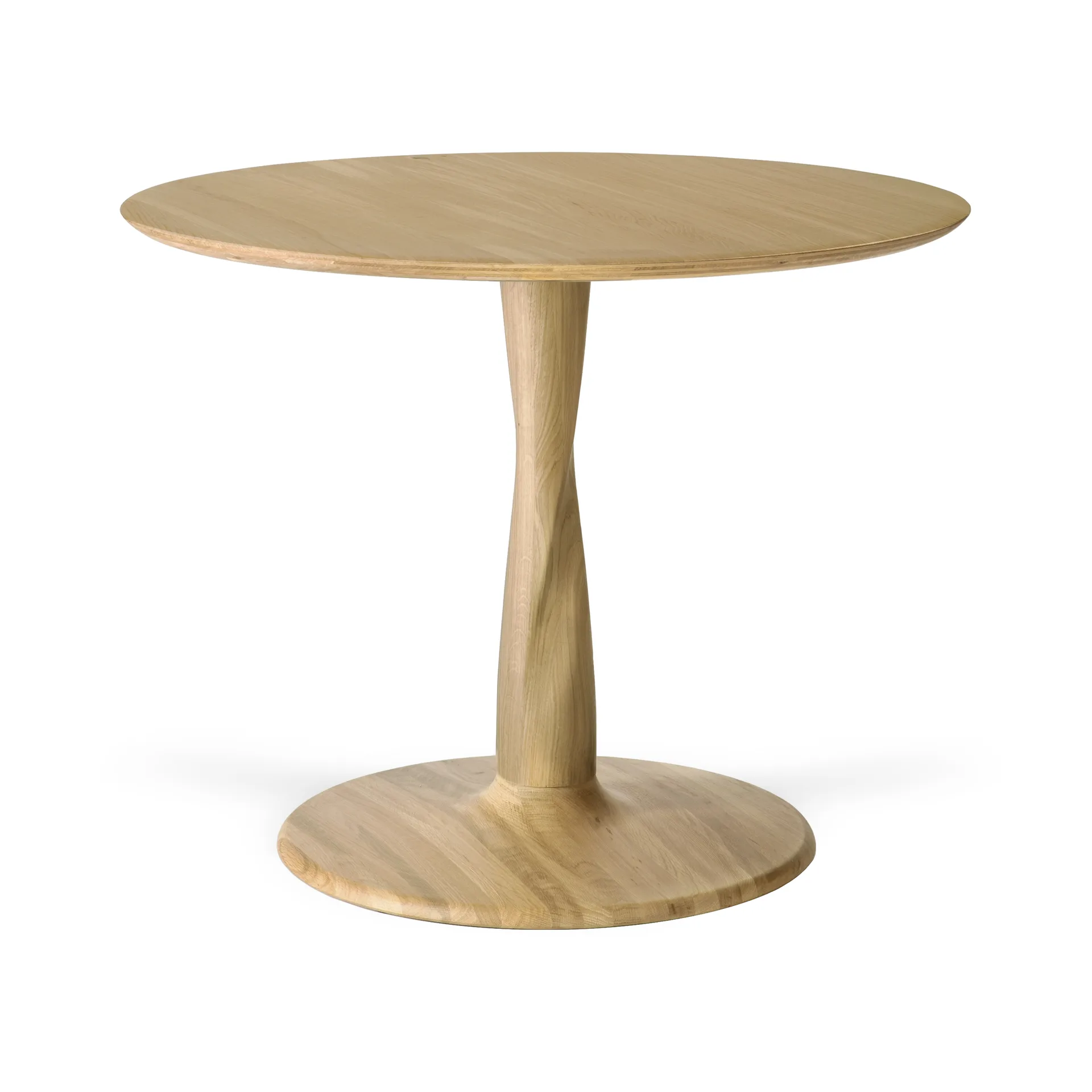 Torsion dining table, Lacquered oak, Ø90x69 cm Ethnicraft