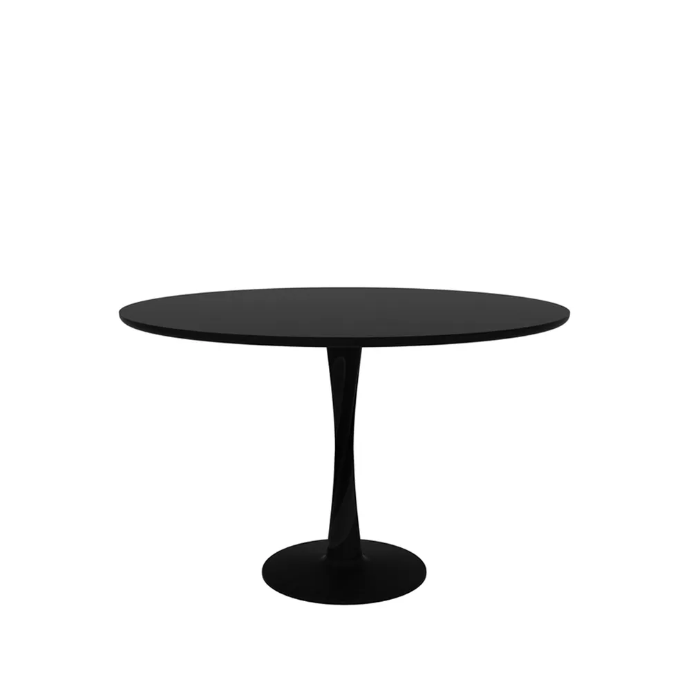 Torsion dining table round black-stained oak, Ø127 cm Ethnicraft