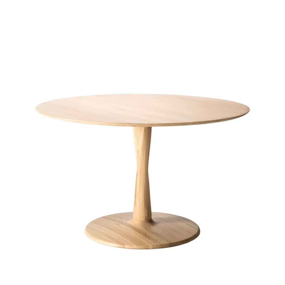 Ethnicraft Torsion dining table White-pigmented hardwax-oiled oak, o127 cm