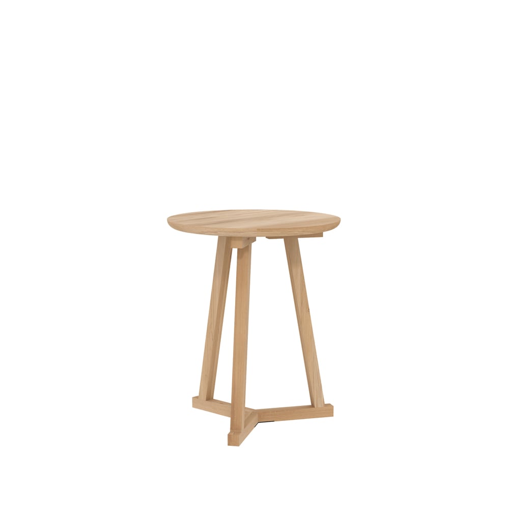 Ethnicraft Tripod side table Oak — Wax oil small 56x46 cm