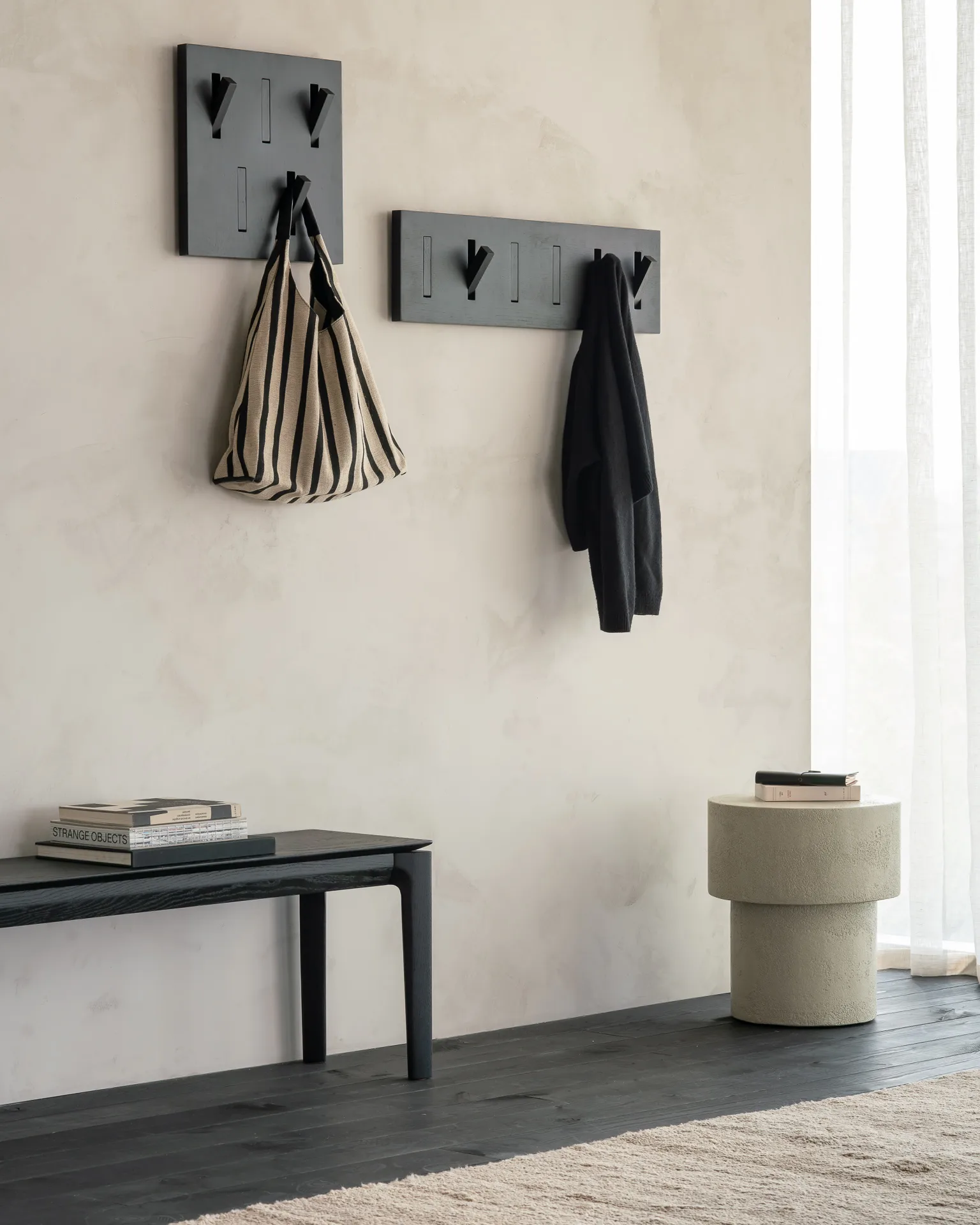 Utilitile wall hanger clothes hanger, Lacquered oak-black-large Ethnicraft