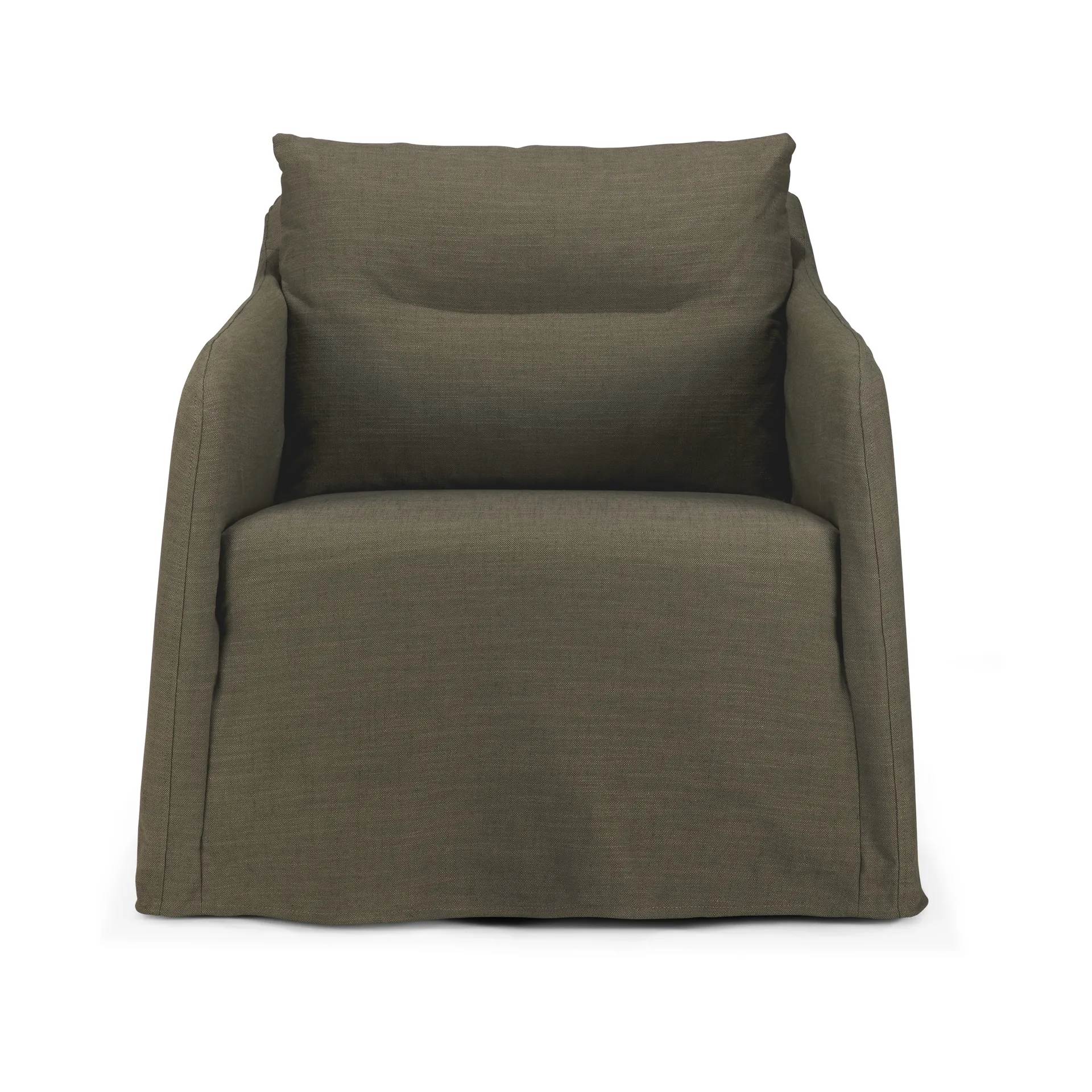 Weave lounge chair with removable cover, Green Ethnicraft