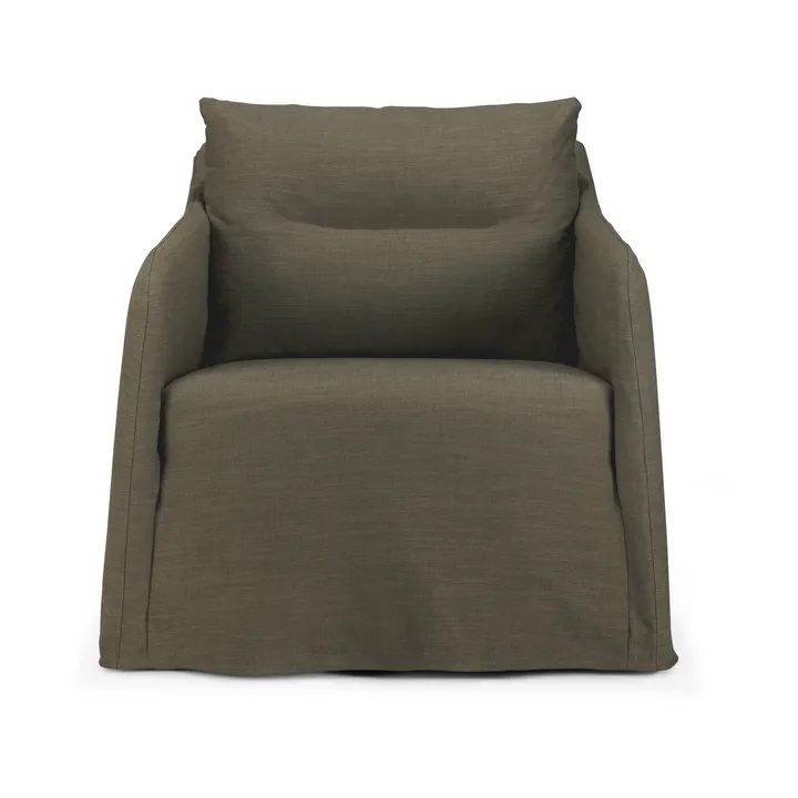 Weave lounge chair with removable cover - Green - Ethnicraft