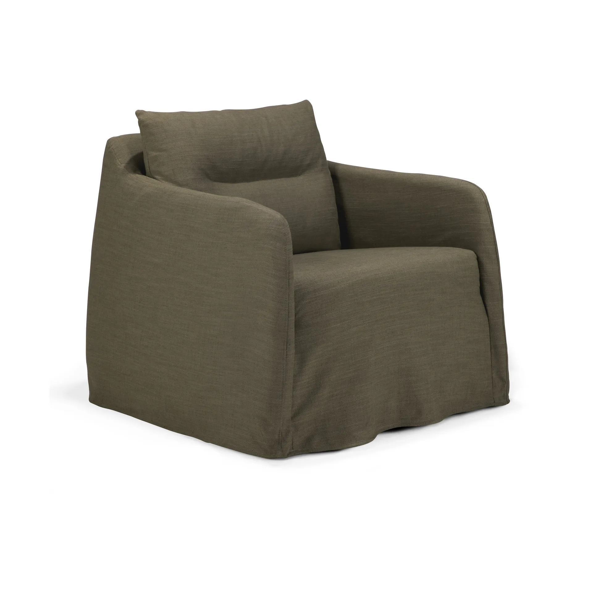 Weave lounge chair with removable cover, Green Ethnicraft