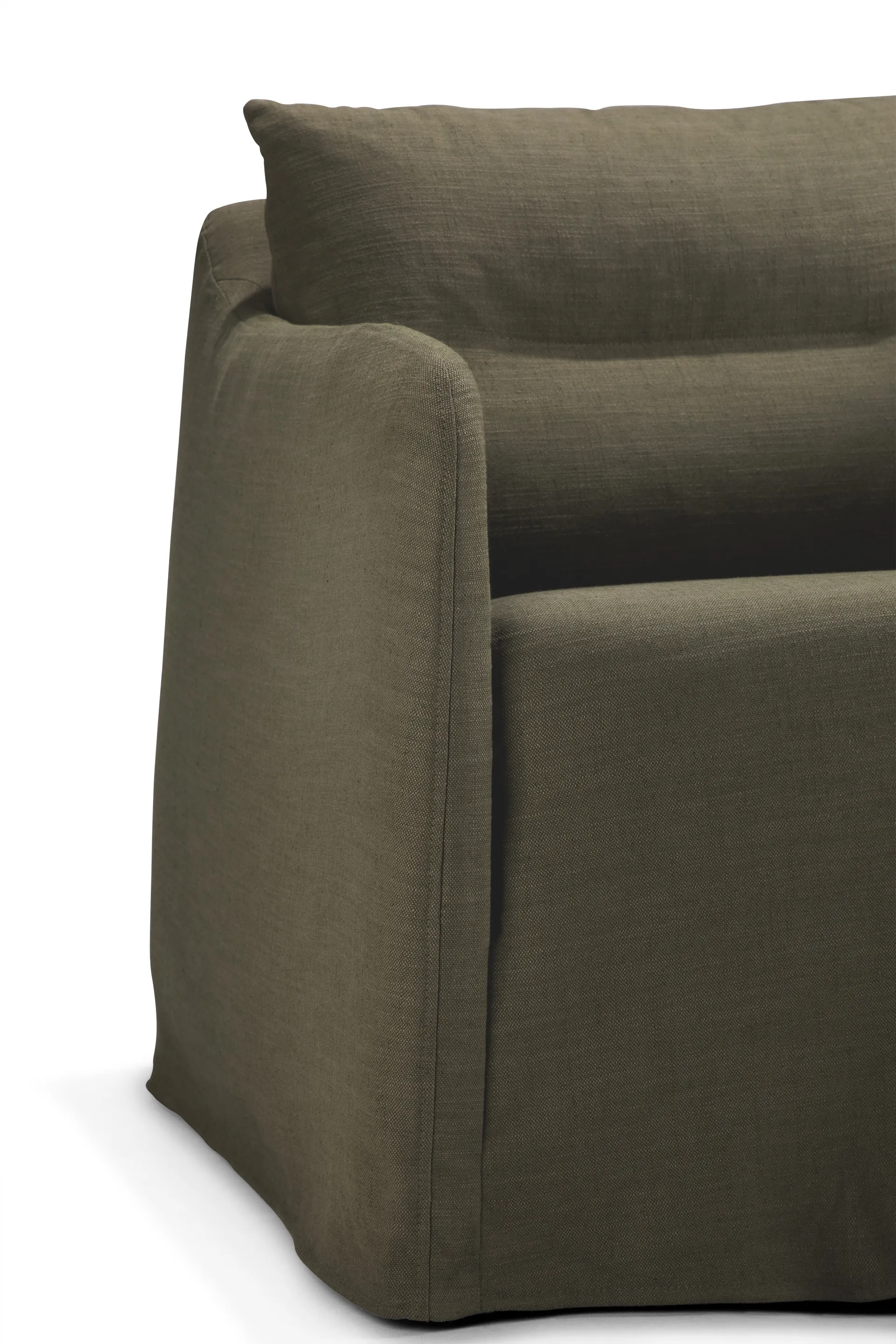 Weave lounge chair with removable cover, Green Ethnicraft