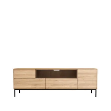 Whitebird media cabinet 180 cm - Oak wax oil-Black metal - Ethnicraft