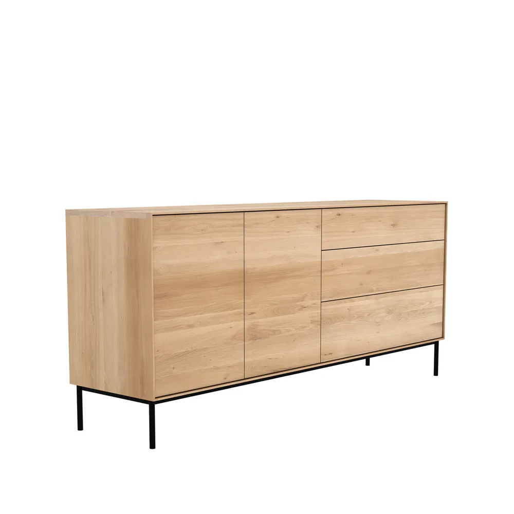 Whitebird sideboard, Oak-Metal 2 doors 3 drawers Ethnicraft