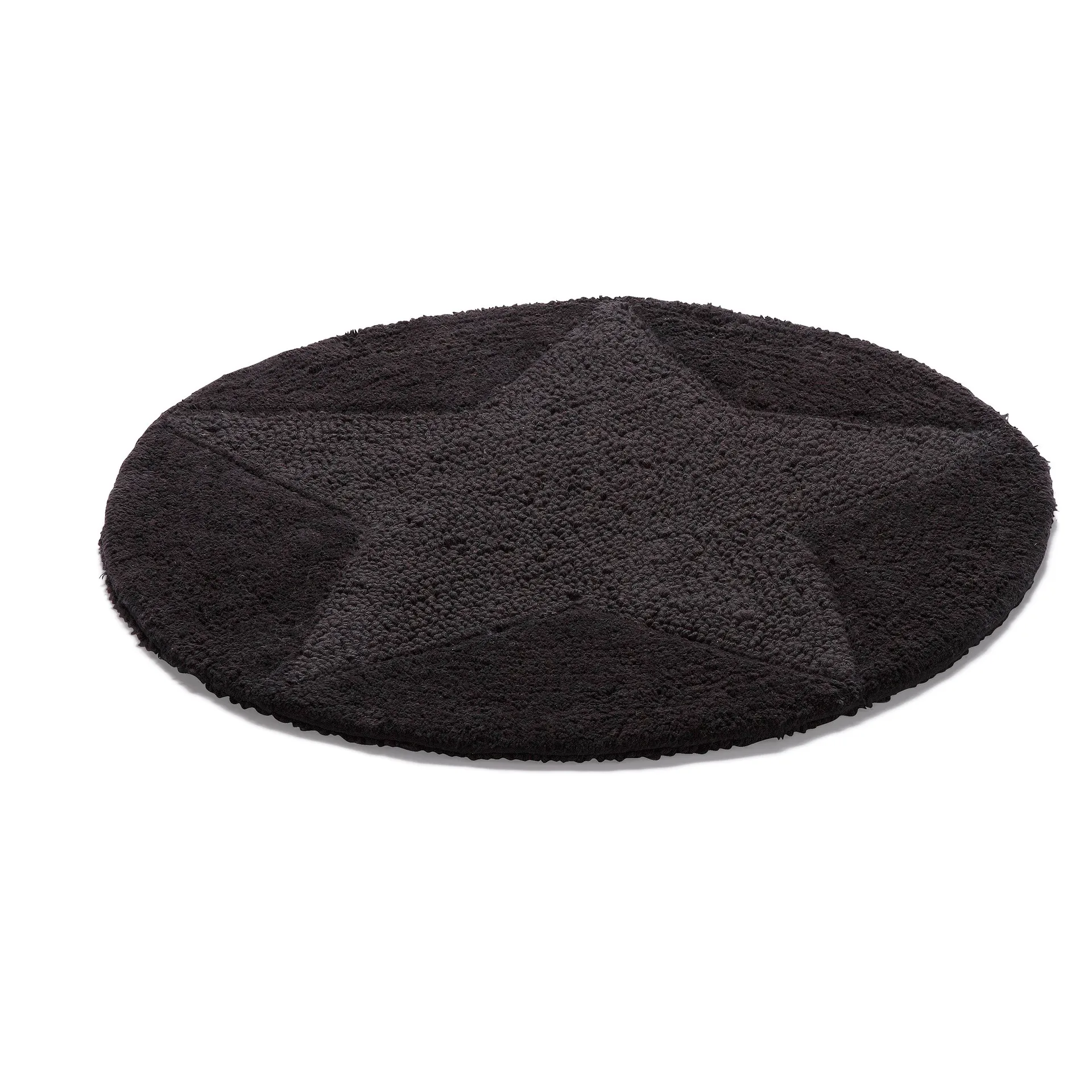 Etol star rug round, black Etol Design