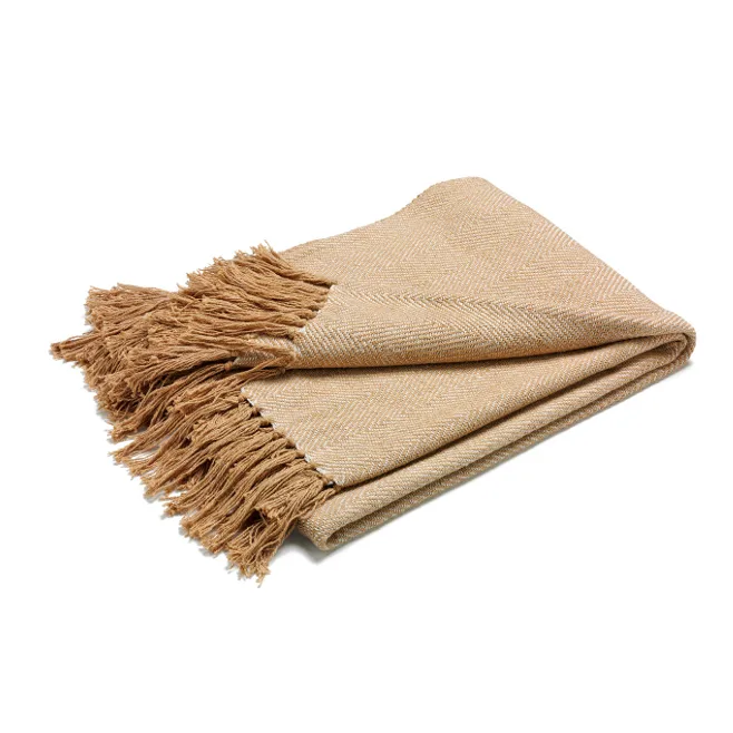 Fishbone throw, beige Etol Design