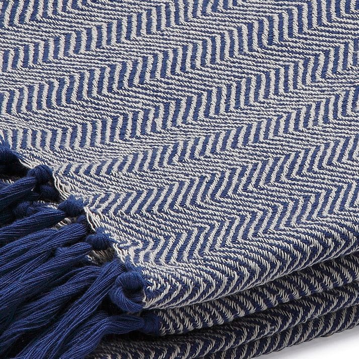 Fishbone throw - blue - Etol Design