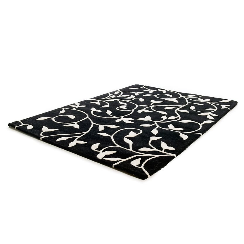 Etol Design Grow rug black-white 140x200 cm | Scandinavian Design | Wool rugs | Black