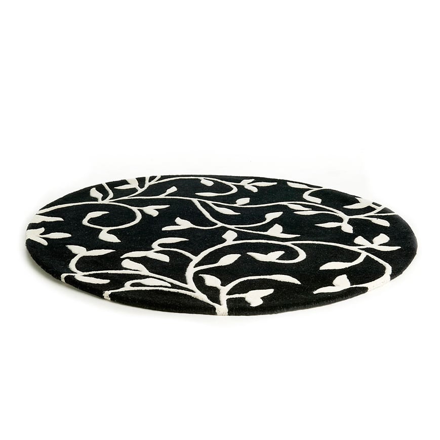 Etol Design Grow rug black-white round o140 cm | Scandinavian Design | Wool rugs | Black