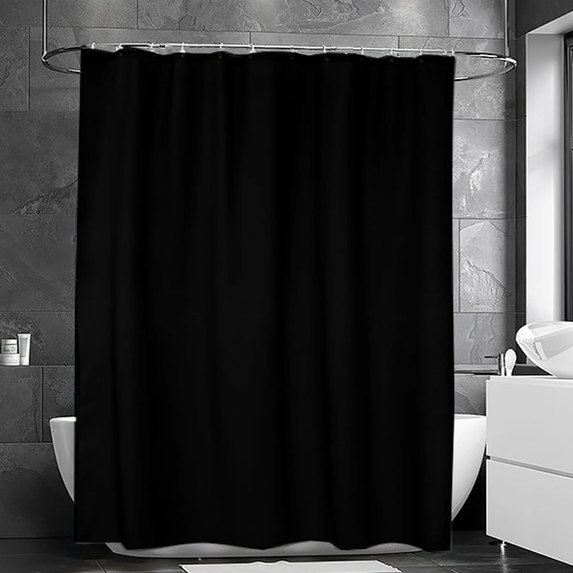 Match shower curtain, black Etol Design