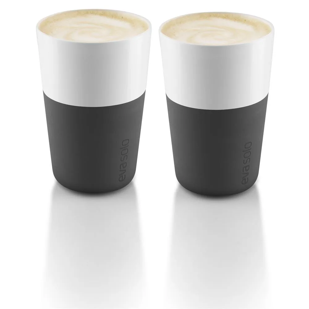 Eva Solo cafe latte mug 2 pack Black | Scandinavian Design | Coffee cups | Black