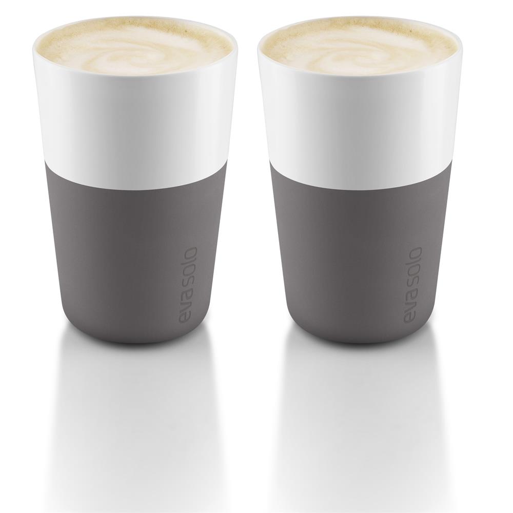 Eva Solo cafe latte mug 2 pack Elephant grey | Scandinavian Design | Coffee cups | Pink