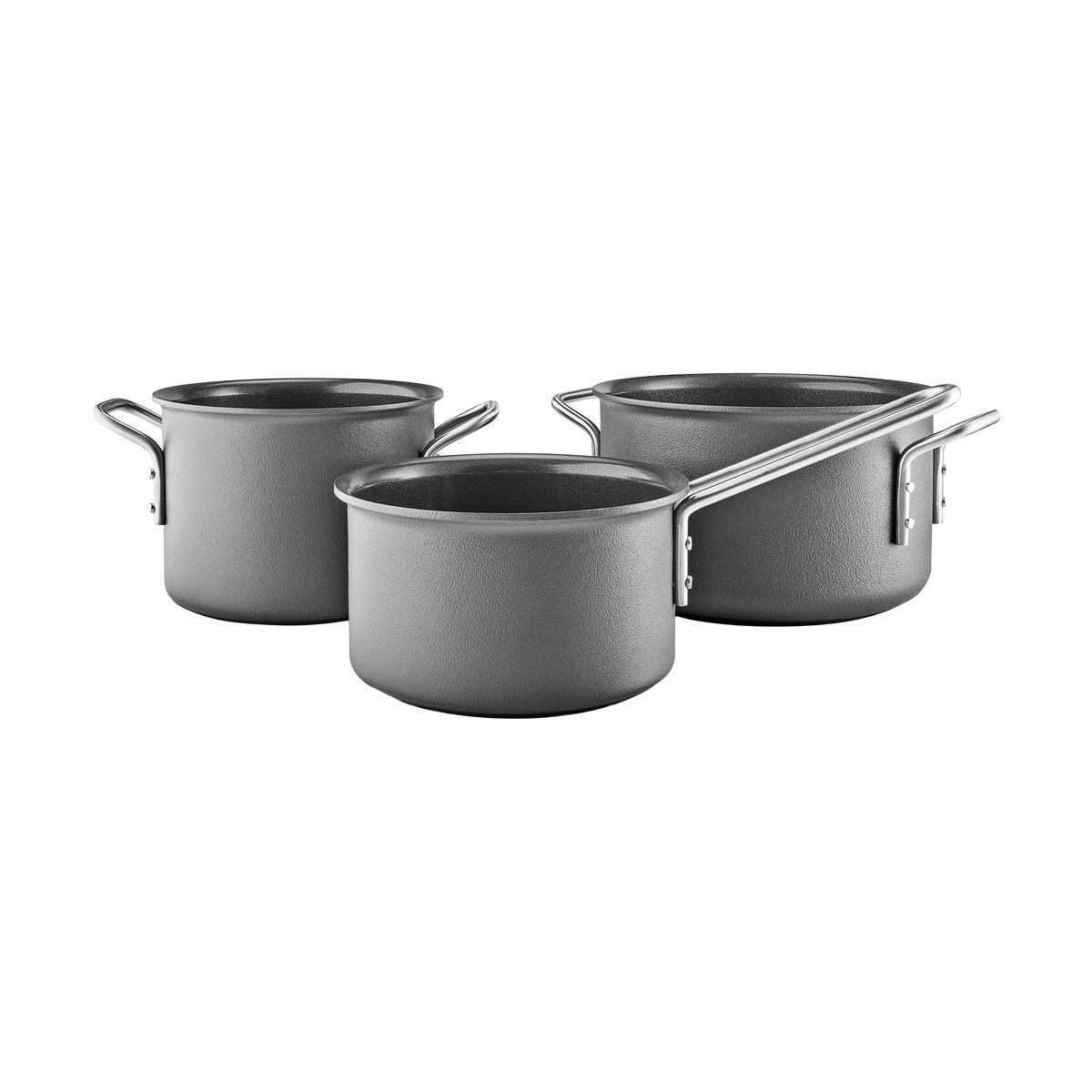 Eva Solo Eva Trio Grey Line pot set 3 pieces | Scandinavian Design | Saucepan sets | Grey