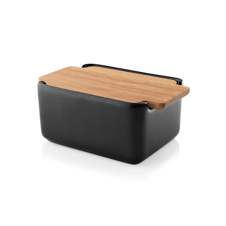 Nordic kitchen butter dish with oak lid 10x15 cm - Black - Eva Solo