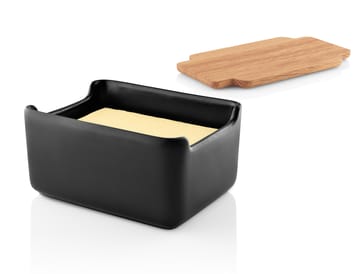 Nordic kitchen butter dish with oak lid 10x15 cm - Black - Eva Solo
