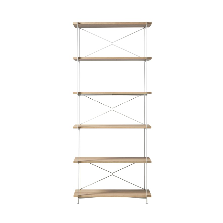 FDB Mobler A91 Nordhavn shelving system Oak nature lacquered Silk Grey HS