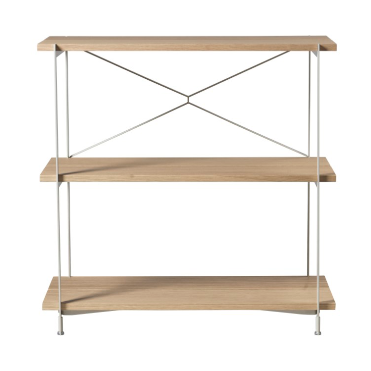 FDB Mobler A91 Nordhavn shelving system Oak nature lacquered Silk Grey LS