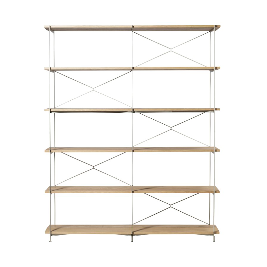 FDB Mobler A91 Nordhavn shelving system Oak nature lacquered Silk Grey TB